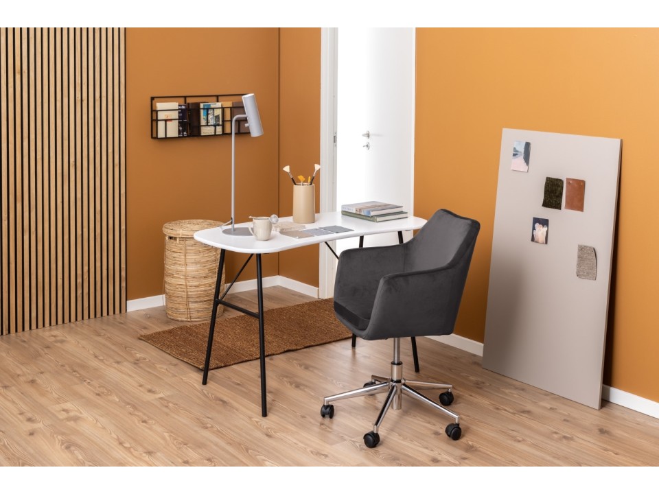 Fotel biurowy na kółkach Nora szary/chrom - ACTONA